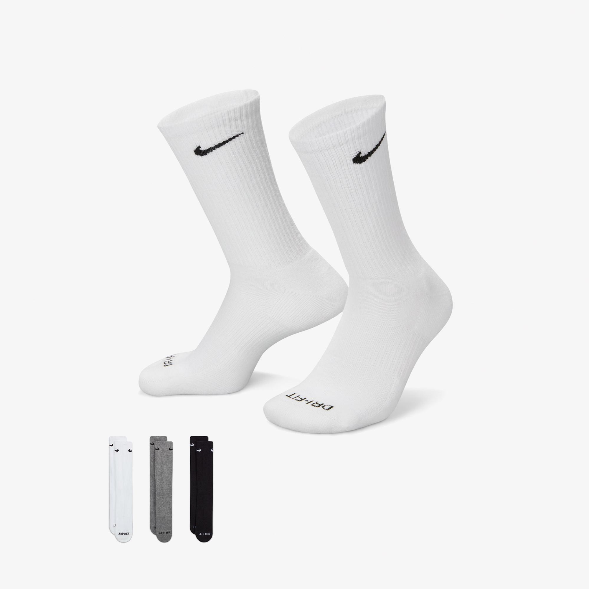 Nike Everyday Plus Cushioned Unisex Renkli 3'lü Çorap