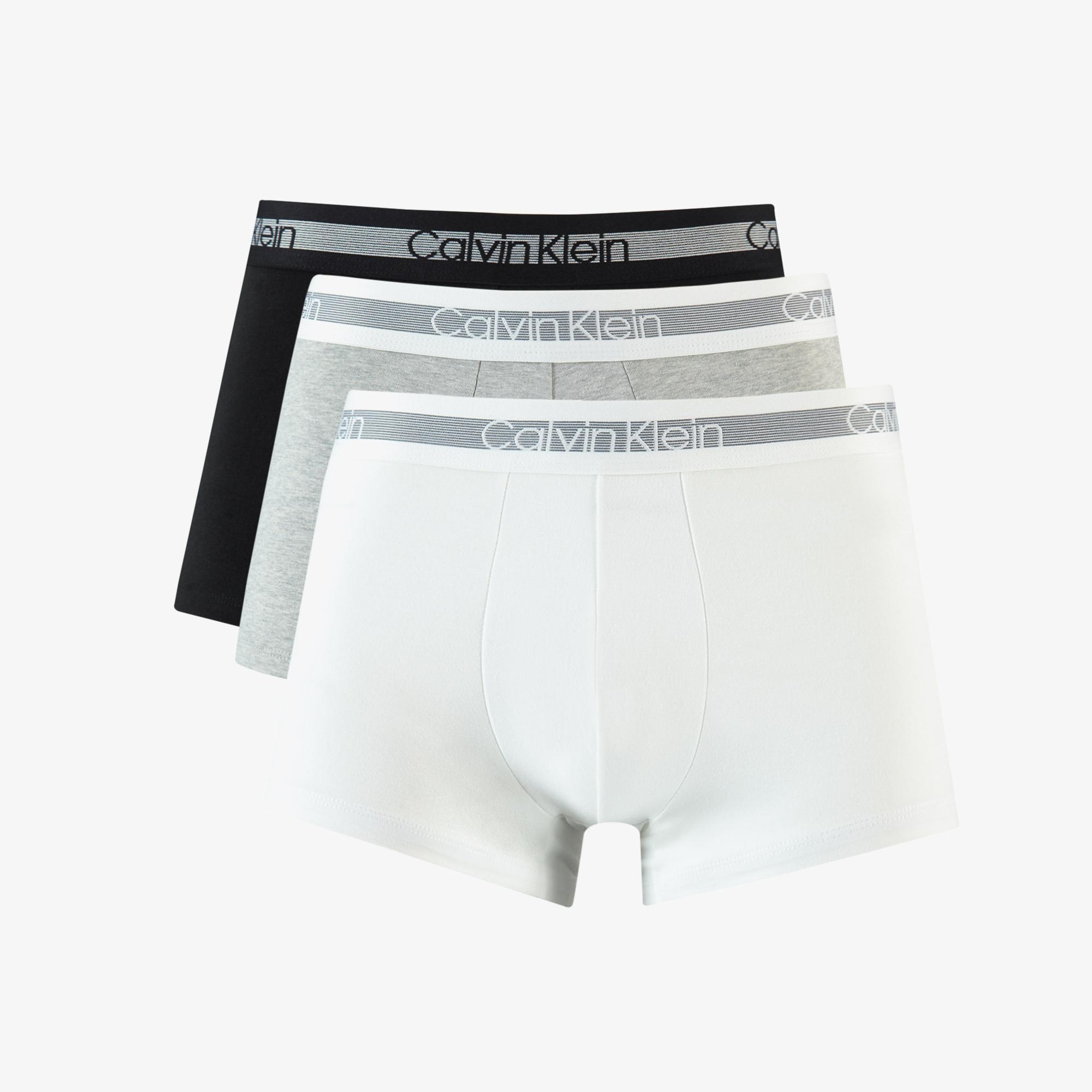 Calvin Klein 3'lü Trunk Erkek Siyah/Beyaz/Gri Boxer
