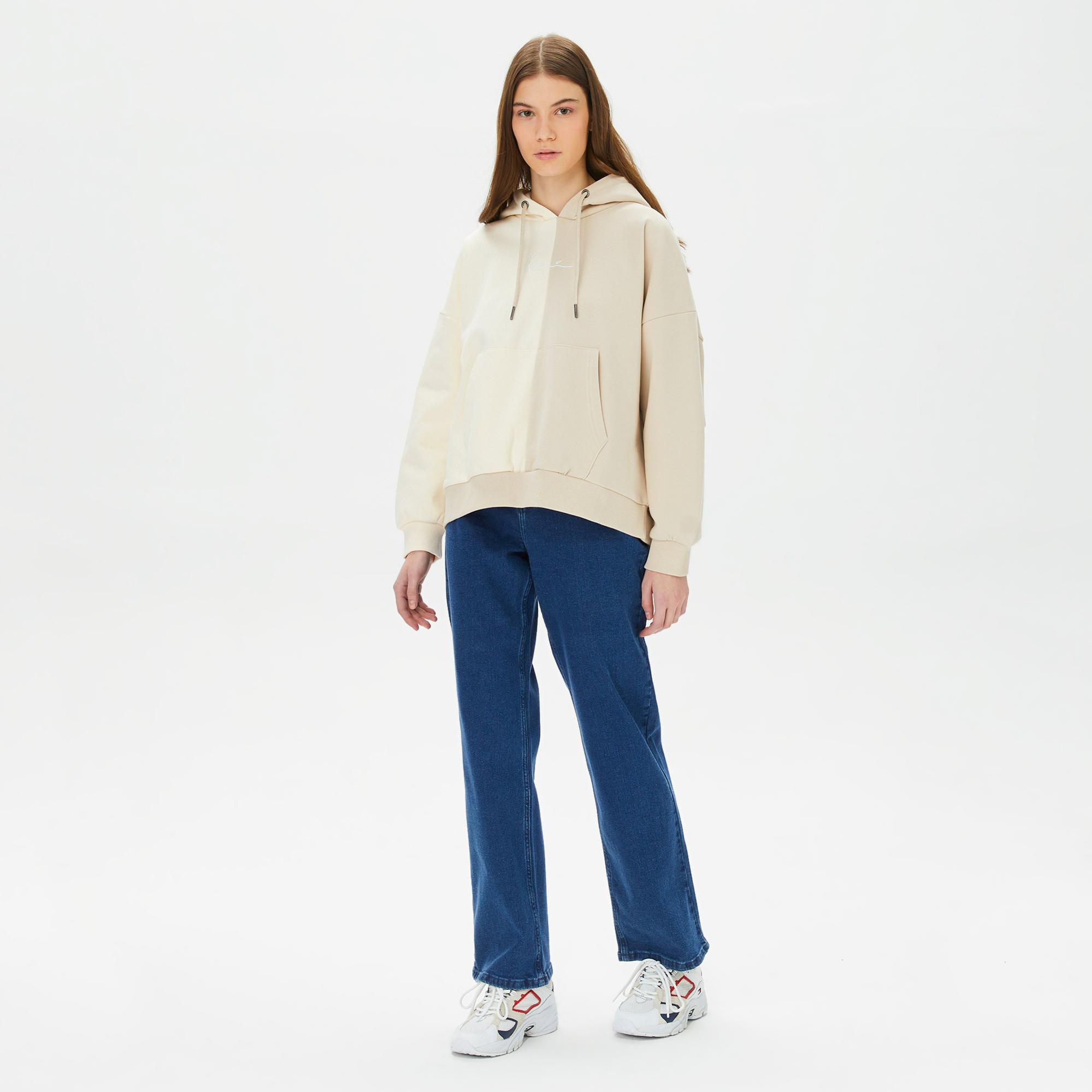 Karl Kani Small Signature Block OS Erkek Bej Hoodie