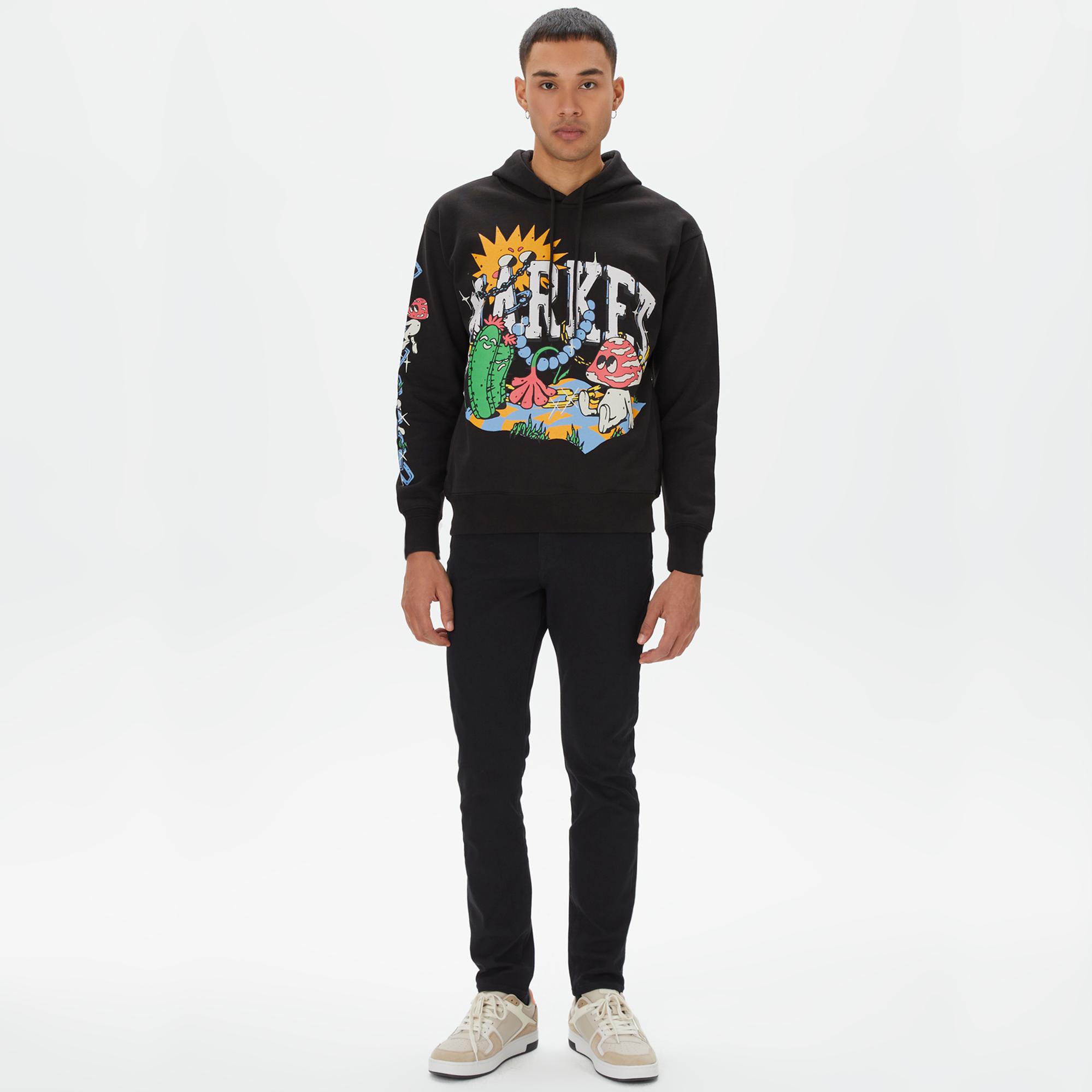Market Fantasy Farm Pullover Erkek Siyah Hoodie