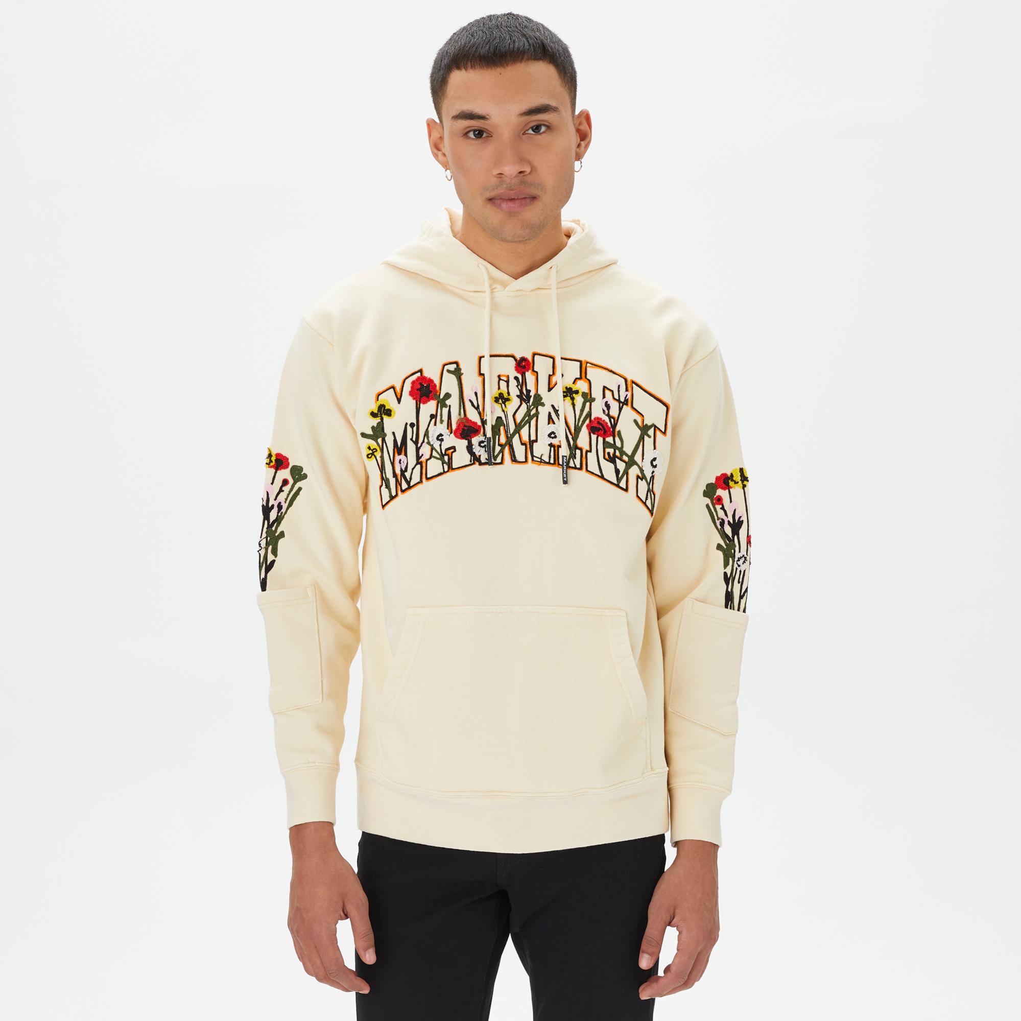 Market Bouquet Pullover Erkek Krem Hoodie
