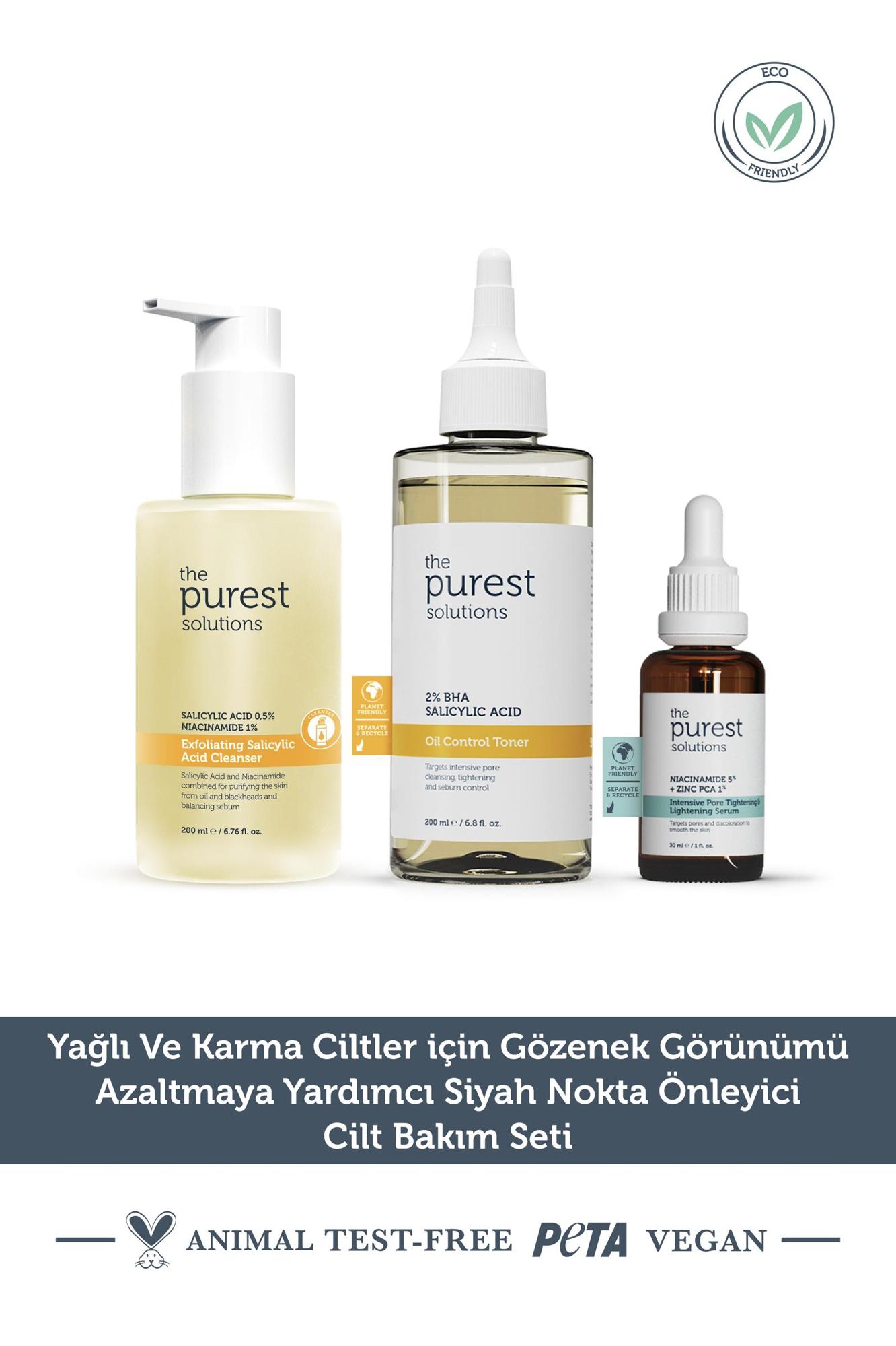 The Purest Solutions Yağlı Ve Karma Ciltler Için Gözenek Görünümünü Azaltmaya Yardımcı Cilt Bakım Rutini