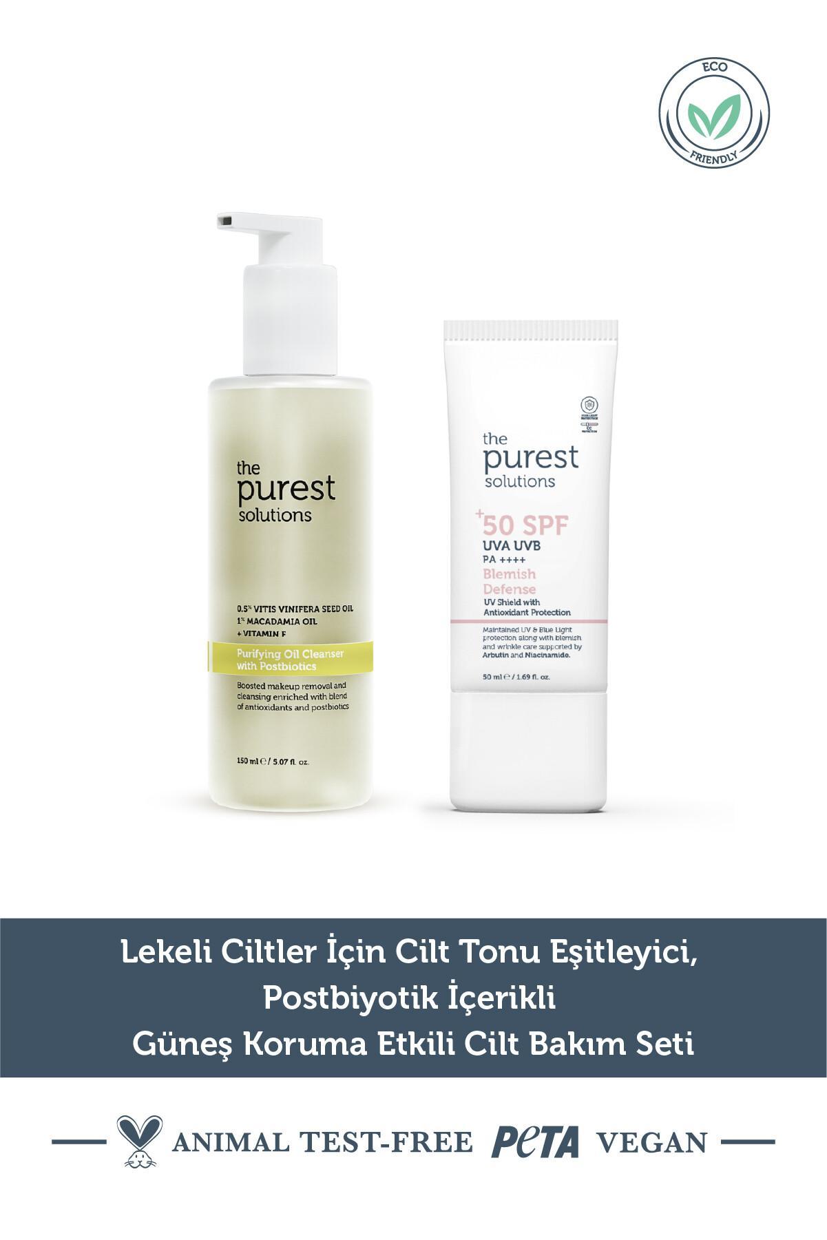 The Purest Solutions Arındırıcı & Cilt Tonu Eşitleyici, Güneş Koruma Etkili Cilt Bakım Seti