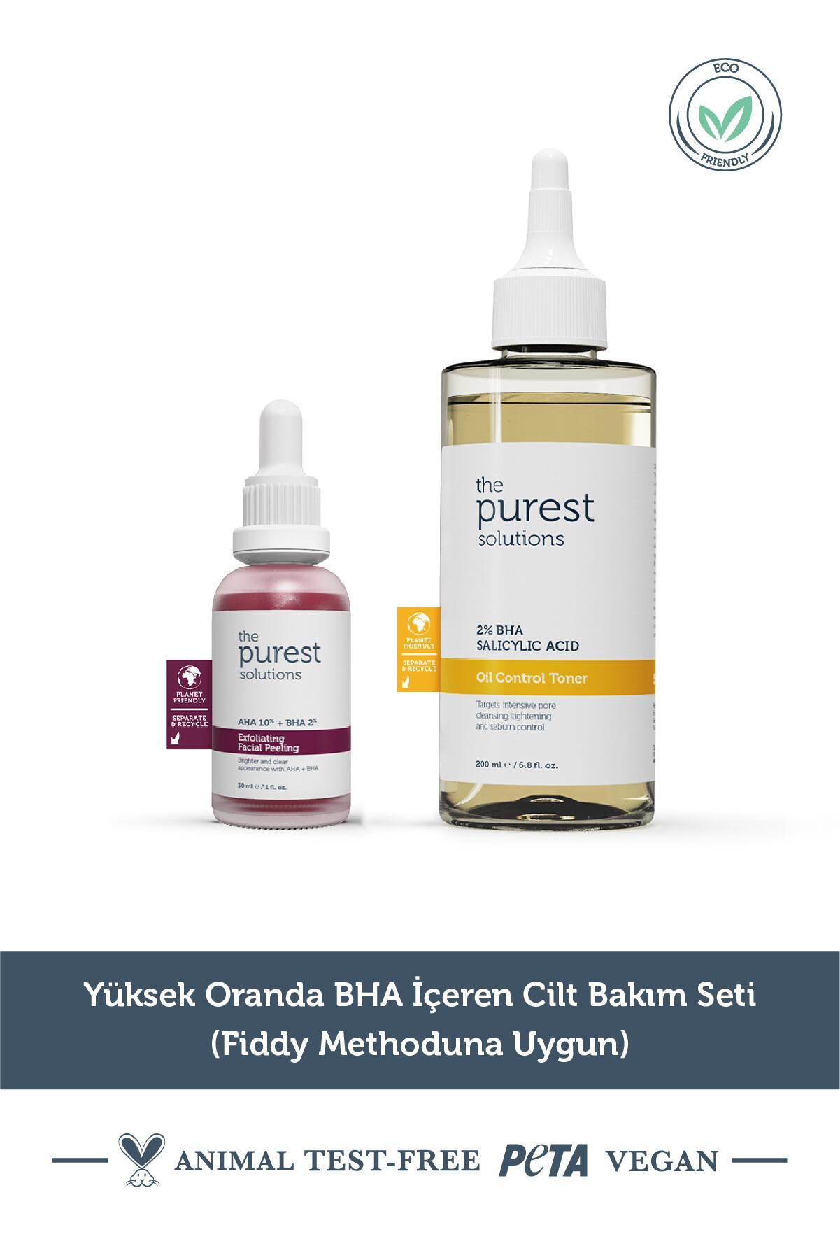 The Purest Solutions Yüksek Oranda BHA İçeren Cilt Bakım Seti (Fiddy Methoduna Uygun) 30 ml 200 ml