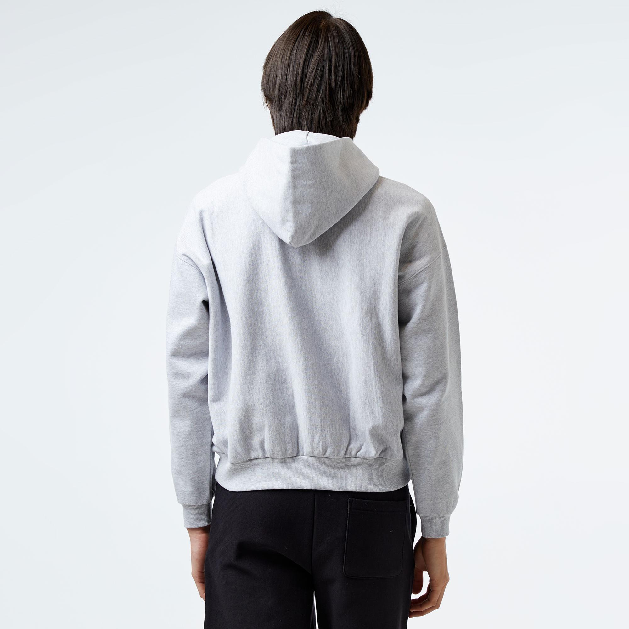 HUF Benton Heavyweight Fleece Erkek Gri Hoodie