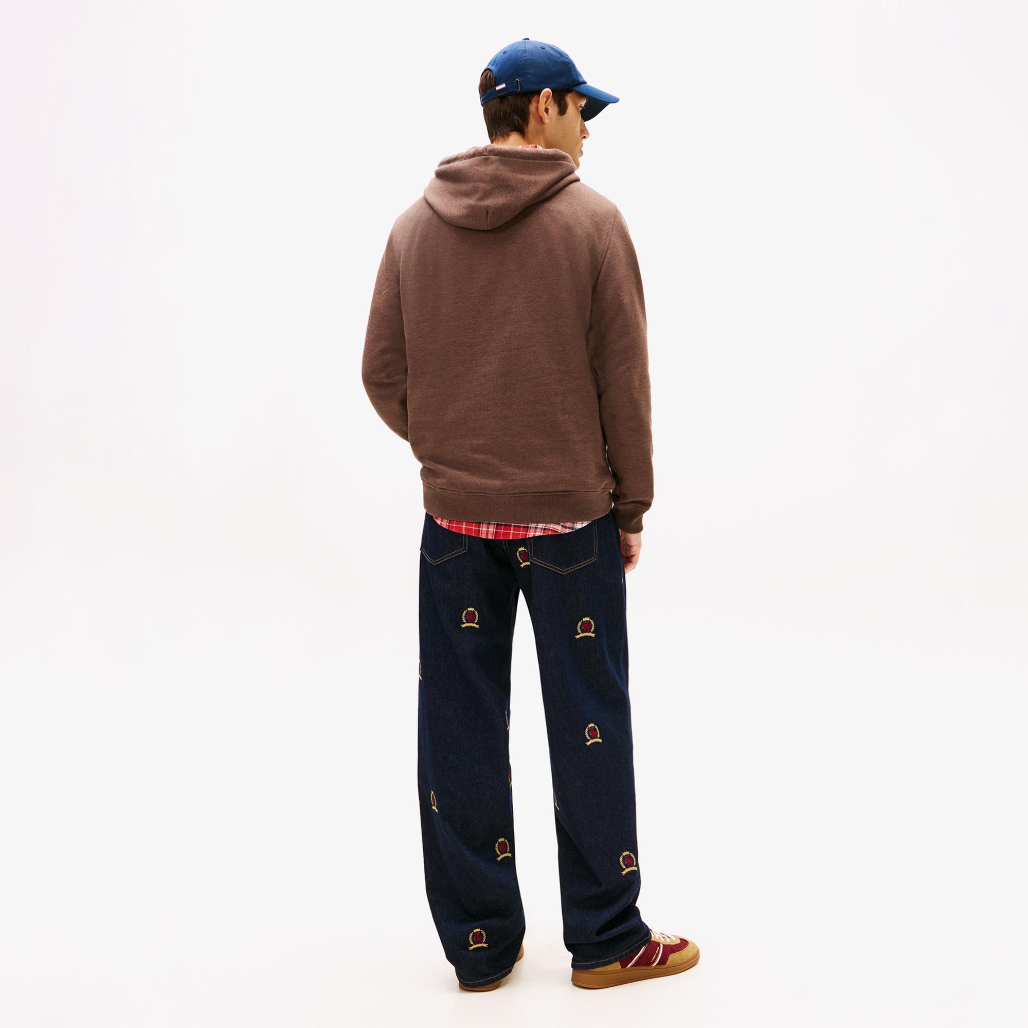 Tommy Hilfiger Jeans Regular Badge Erkek Kahverengi Sweatshirt