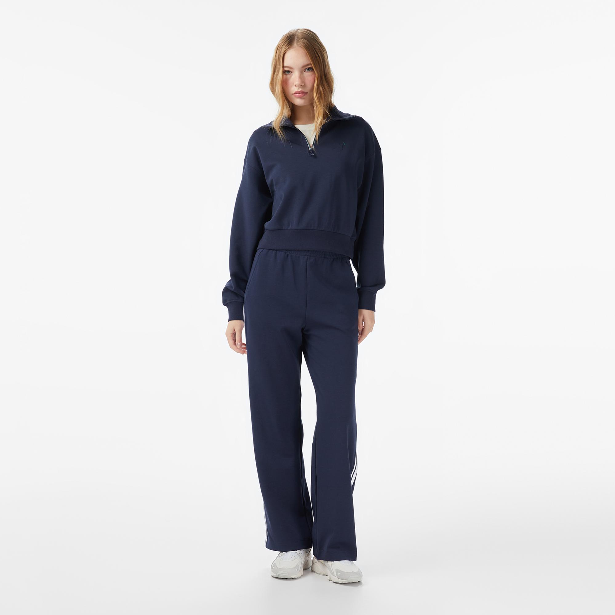 Anta Iconic Kadın Lacivert Yarım Fermuarlı Sweatshirt