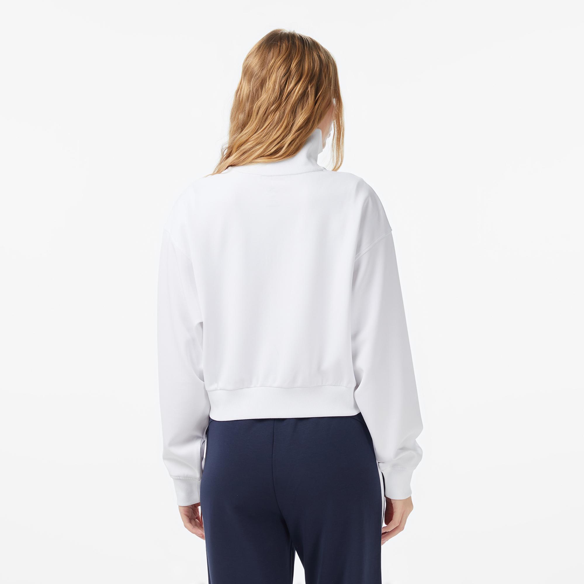 Anta Iconic Kadın Beyaz Yarım Fermuarlı Sweatshirt