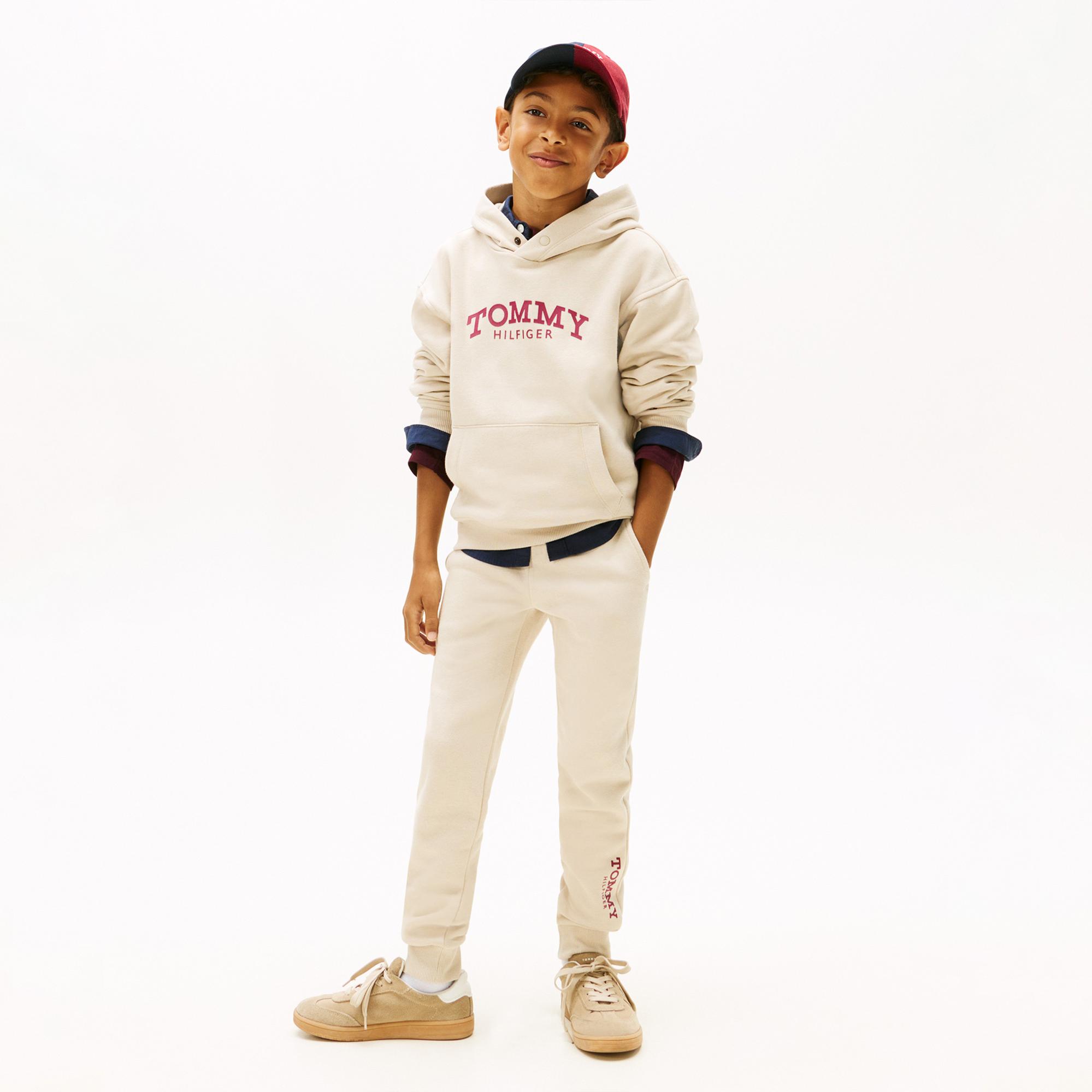 Tommy Hilfiger Monotype Print Graphic Çocuk Bej Eşofman Altı