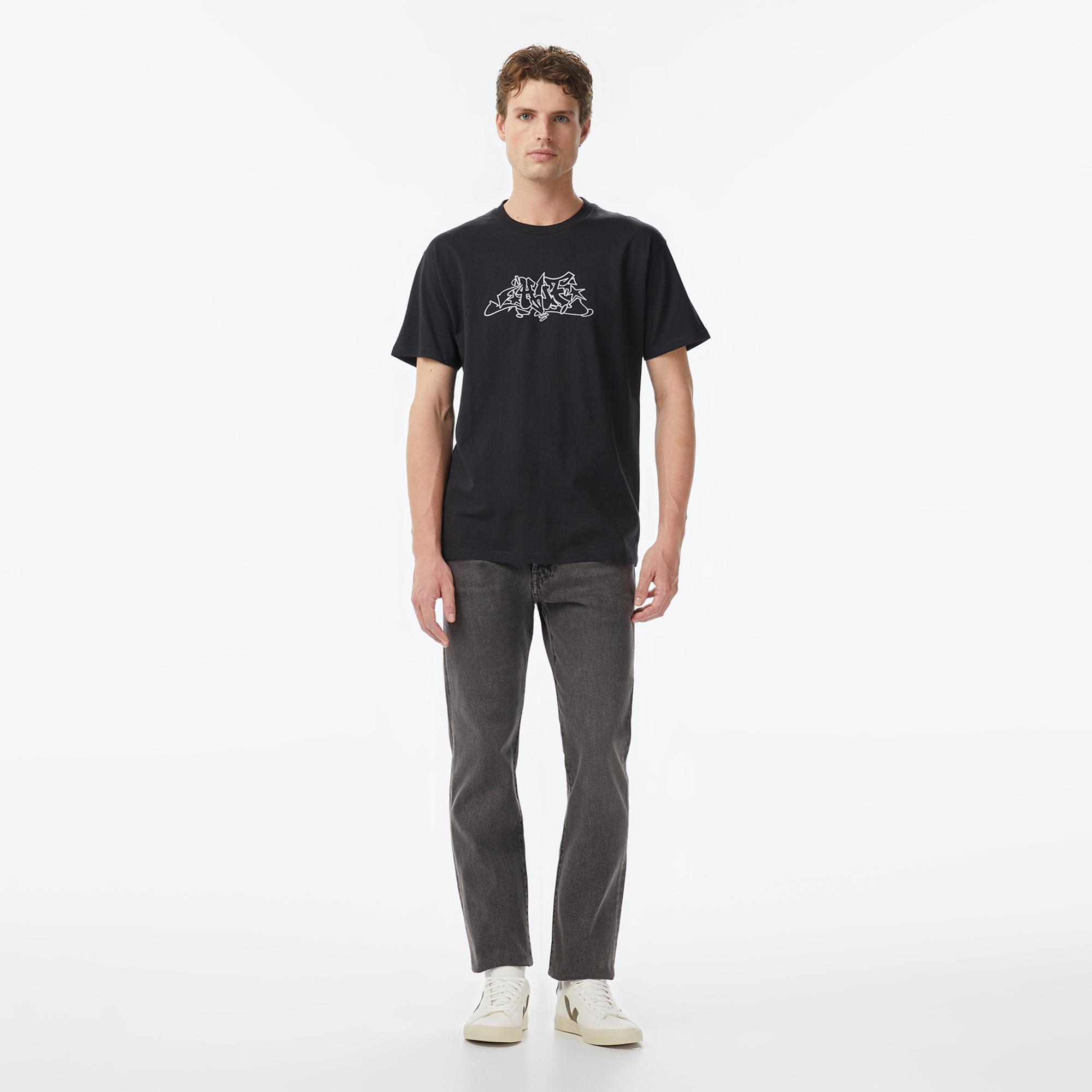 Huf Outline Erkek Siyah T-Shirt
