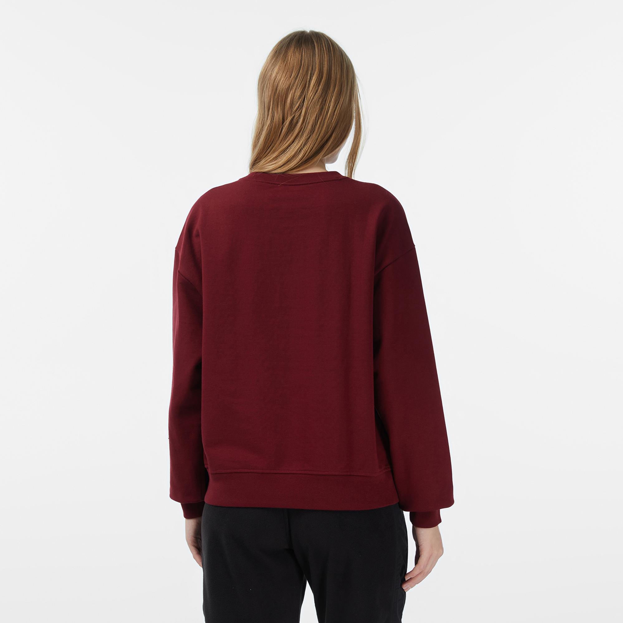 Calvin Klein Monologo French Terry Kadın Kırmızı Sweatshirt