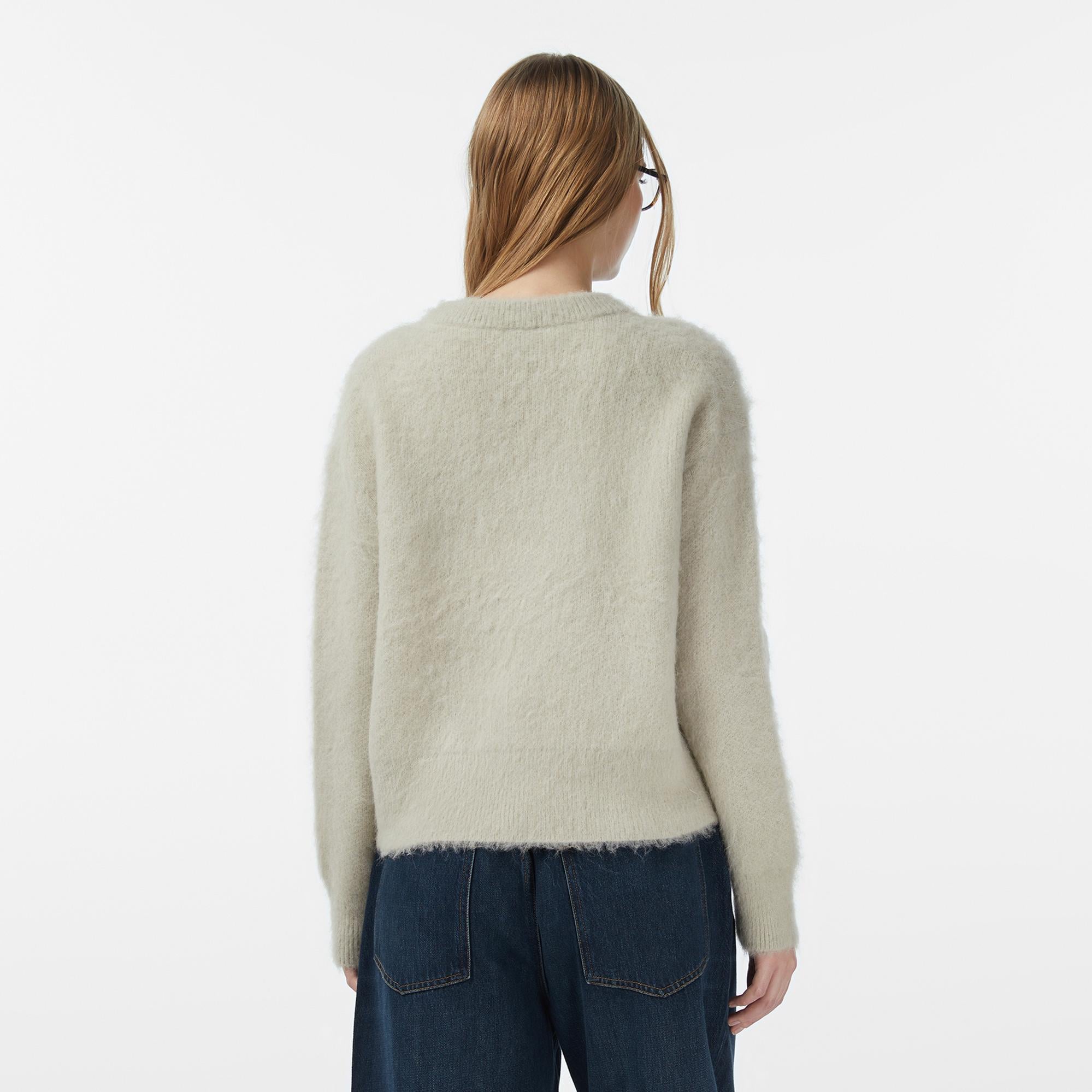 Calvin Klein Alpaca Logo Kadın Bej Kazak