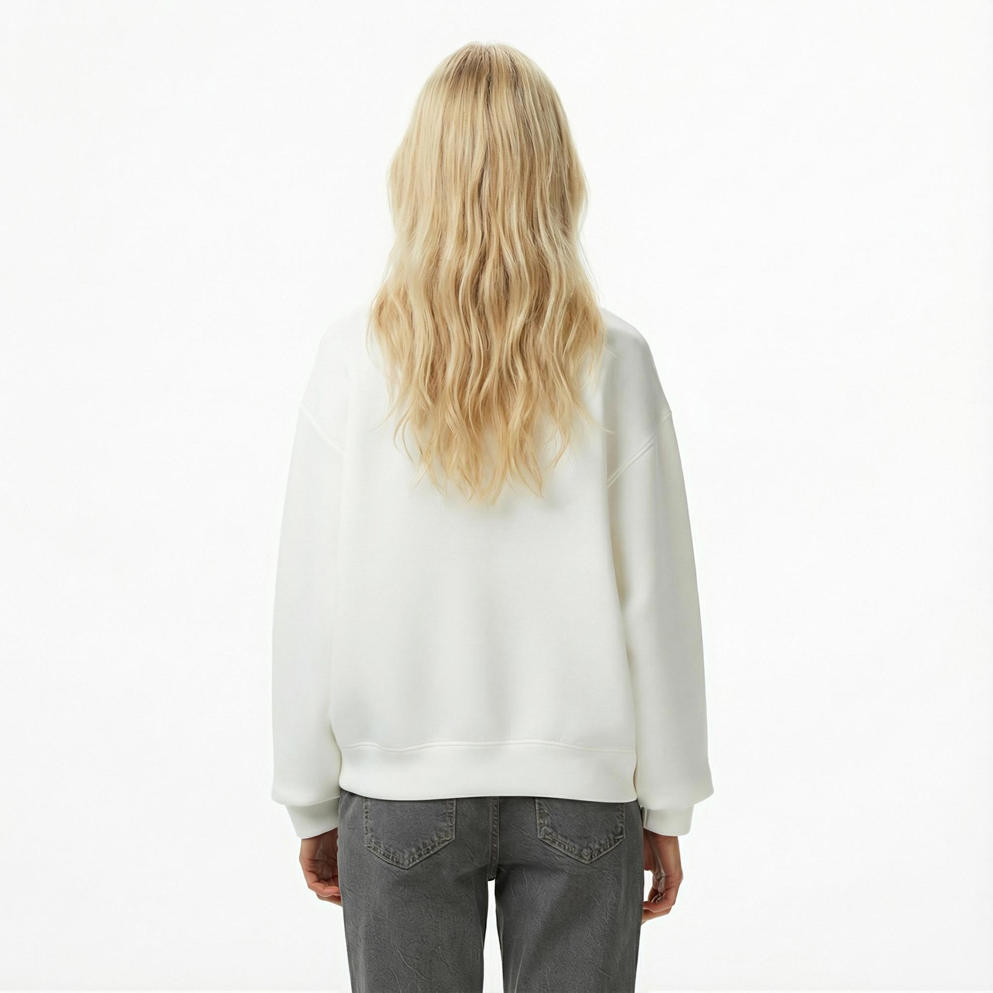 Guess Cecilia Scuba Kadın Beyaz Sweatshirt