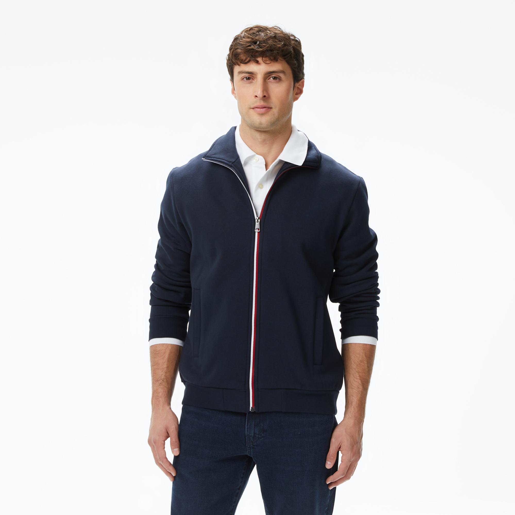 Tommy Hilfiger Global Stripe Through Erkek Lacivert Sweatshirt