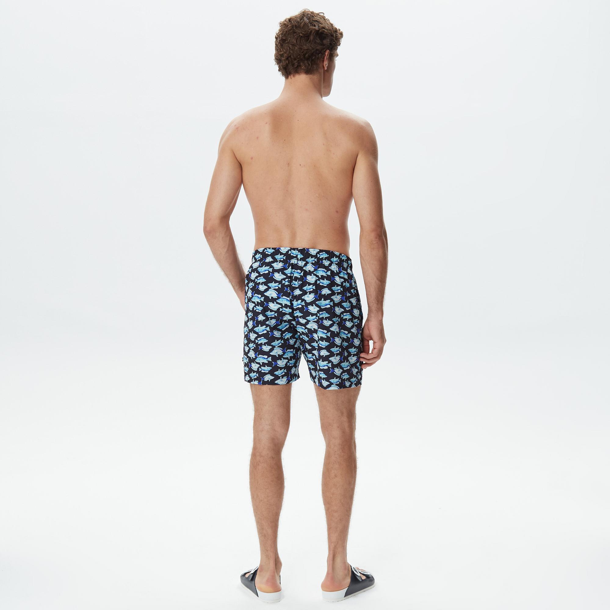 Nautica Erkek Lacivert Baskılı Deniz Şortu