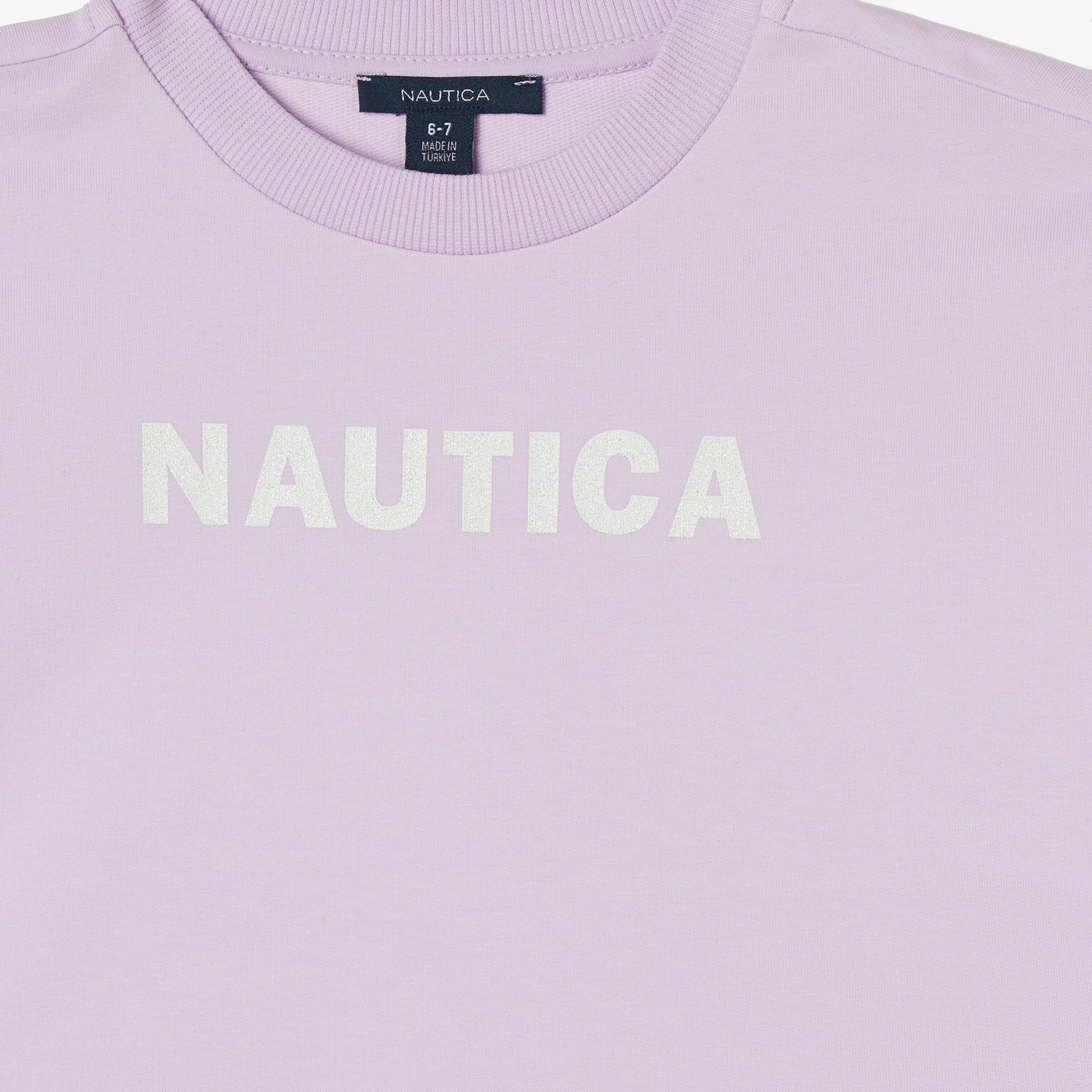Nautica Kız Çocuk Mor Oversize Sweatshirt